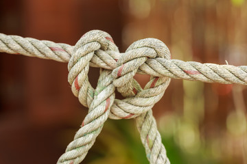 Old fishing boat rope with a Tied Knot