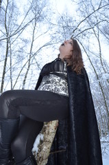 Naklejka premium Lady im Schnee