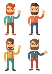 Hipster. Flat Vector Illustration.