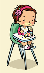 Funny vector cartoon colorfull baby. Vector illustration