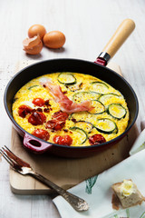Frittata with zucchini and cherry tomatoes