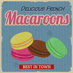 Macaroons retro poster