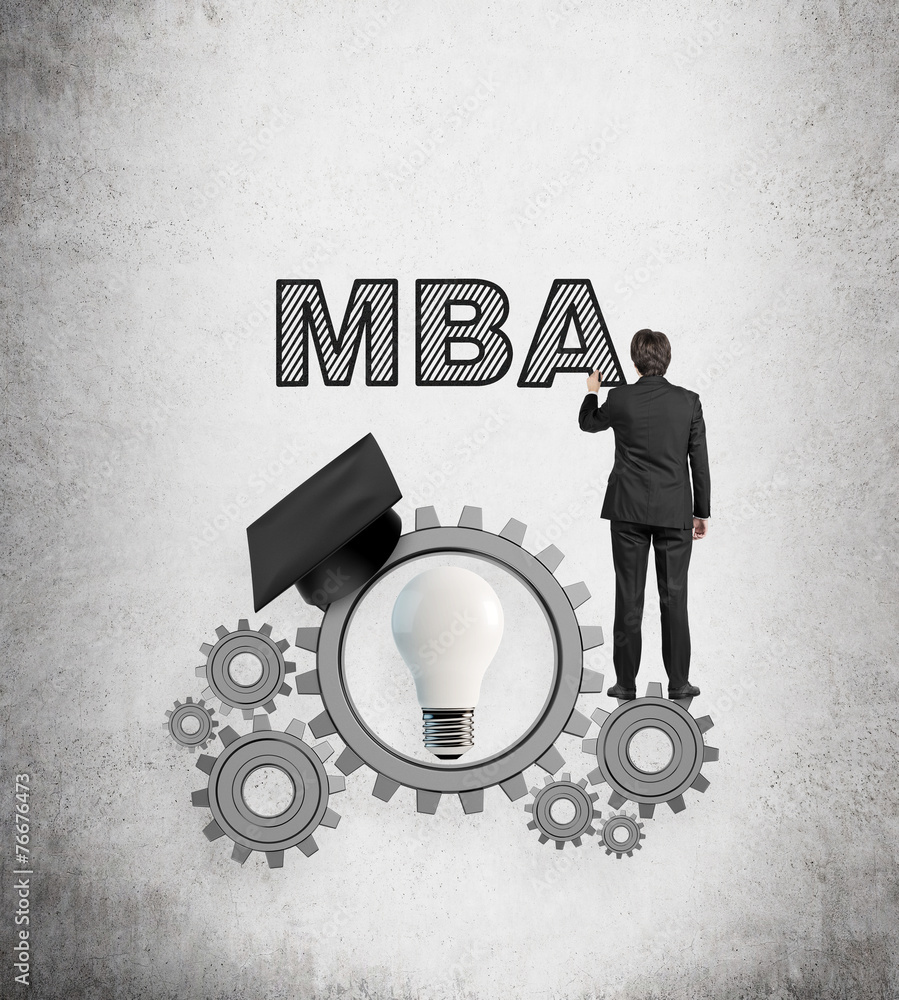 Poster businessman drawing mba