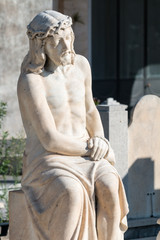 Statue of Jesus sitting