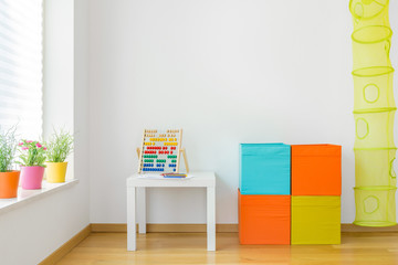 Colorful furniture in children room