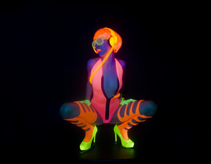 sexy neon uv glow dancer