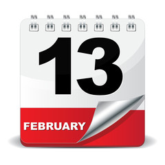 Fototapeta premium 13 FEBRUARY ICON