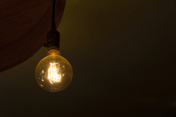 glowing tungsten light blub