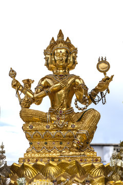 golden Brahma image, Brahman statue,