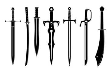 Fotobehang Icon set of ancient swords. © VectorShop