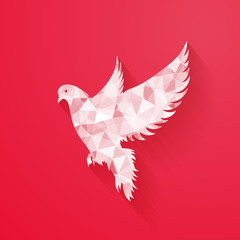 abstract dove for Happy Valentine's Day design