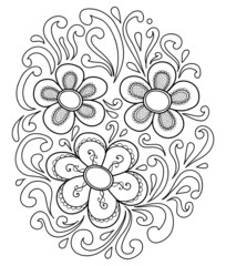 Hand-drawn abstract flowers
