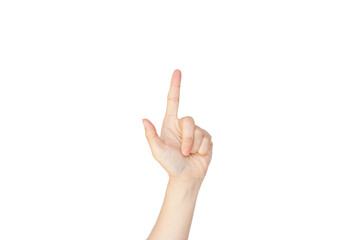 Hand gesture: Pointing up index finger