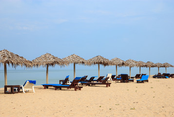 Beach chairs on the beach