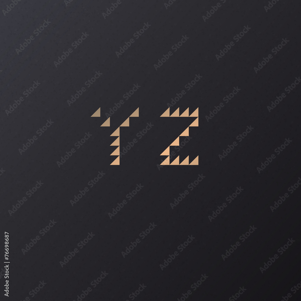 Poster vector retro geometric triangle font from y to z