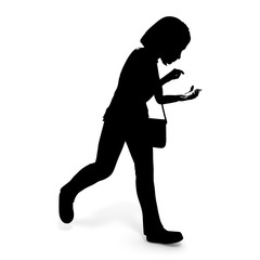 歩きながらスマートフォン/女性