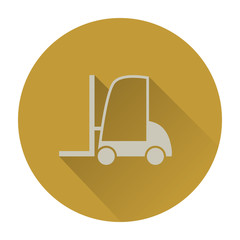 Forklift flat icon with long shadow