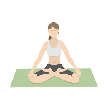 Yoga Girl In Lotus Position