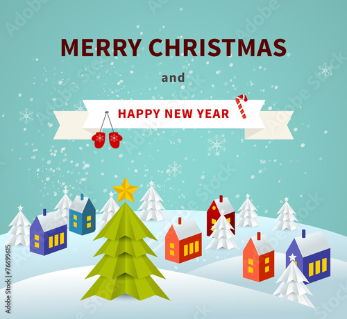 &quot;Merry Christmas greeting card&quot; Stock image and royalty-free vector