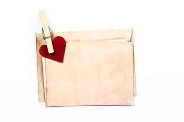 isolated vintage envelope with heart