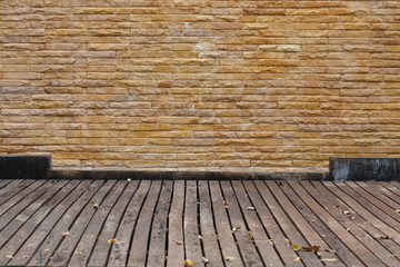 brick wall and wood panel decorated house