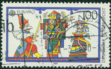 stamp shows Children's Toys, Puppet show