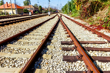 Naklejka premium Replaced railroad sleepers