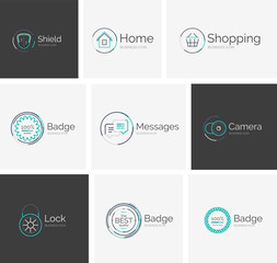 Thin line neat design logo collection