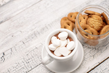 Bisquits on wooden background