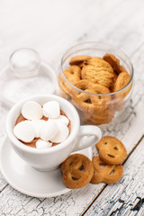 Bisquits on wooden background