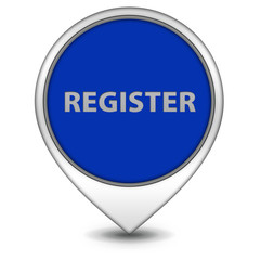 register pointer button on white background