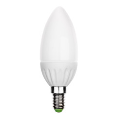 LED light bulb with E14 socket Isolated on white