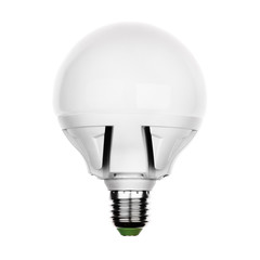 LED lamp with e27 ceramic socket Isolated on white