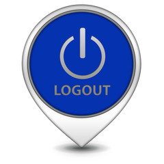 Logout pointer icon on white background