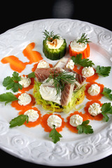 Ostern, Ostermenü, Fisch, Fischgericht, Salat