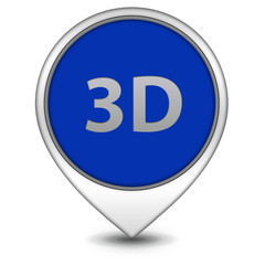 3d pointer icon on white background
