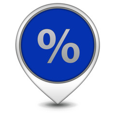 Percent pointer icon on white background