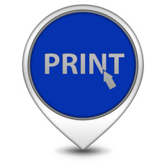 Print pointer icon on white background