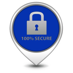 Lock pointer icon on white background