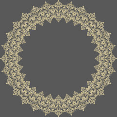 Damask Vector Pattern. Orient Round Ornament