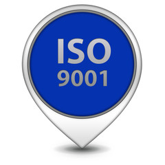 Iso 9001 pointer icon on white background