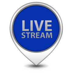 Live stream pointer icon on white background