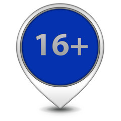 16+ pointer icon on white background