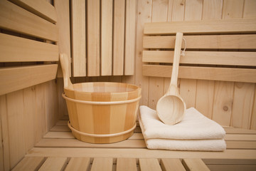 Obraz na płótnie Canvas sauna and wellness accessories
