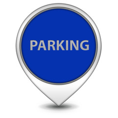 Parking pointer icon on white background