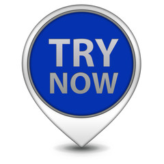 Try now pointer icon on white background