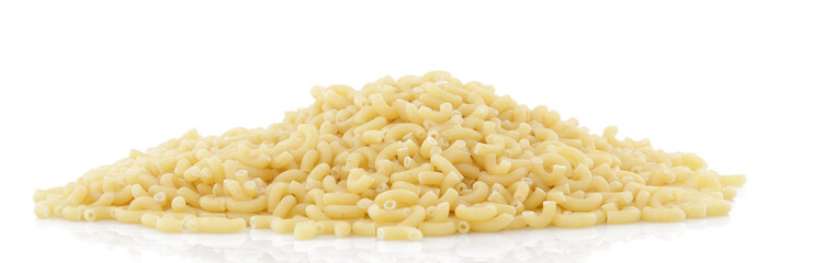 Coquillettes sur fond blanc