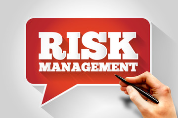 Risk Management message bubble, business concept