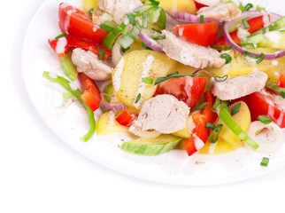 Warm meat salad