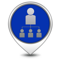 Hierarchy pointer icon on white background